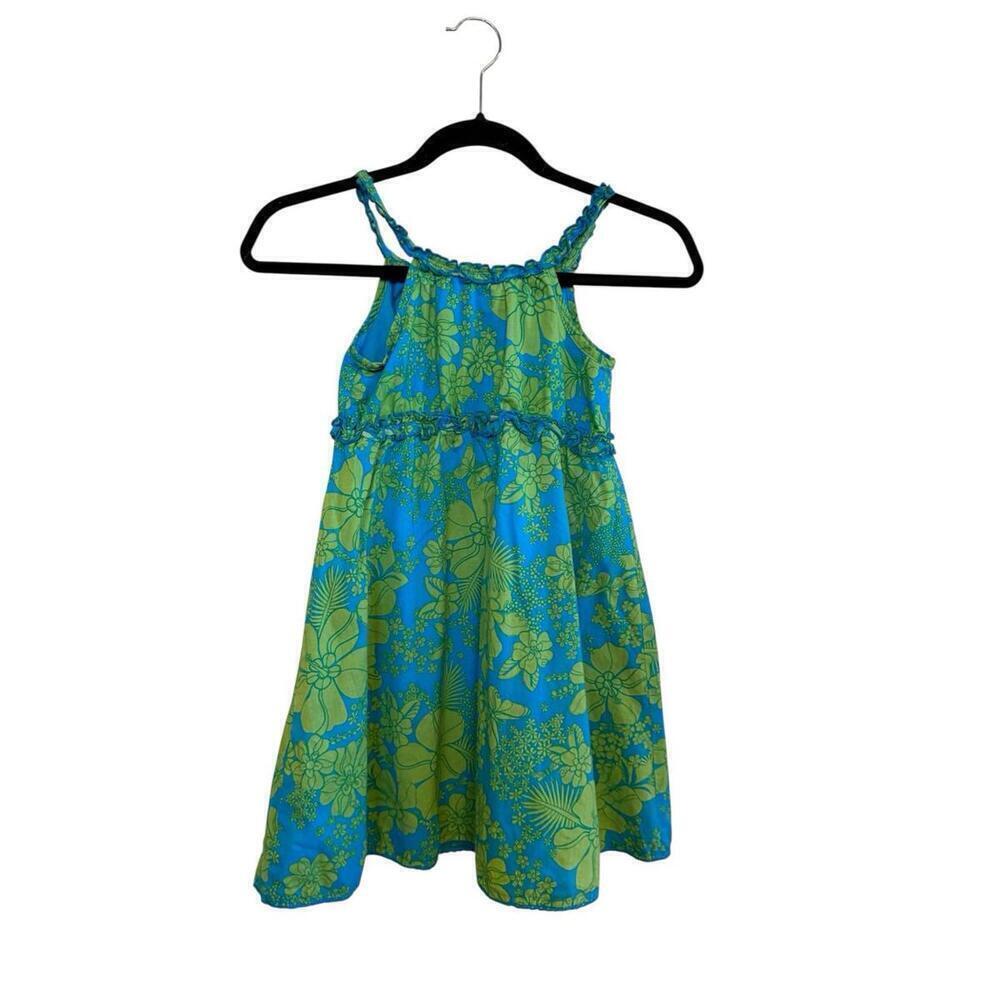 the children's place green & blue floral dress Sz. 6X/7 - Picture 2 of 4